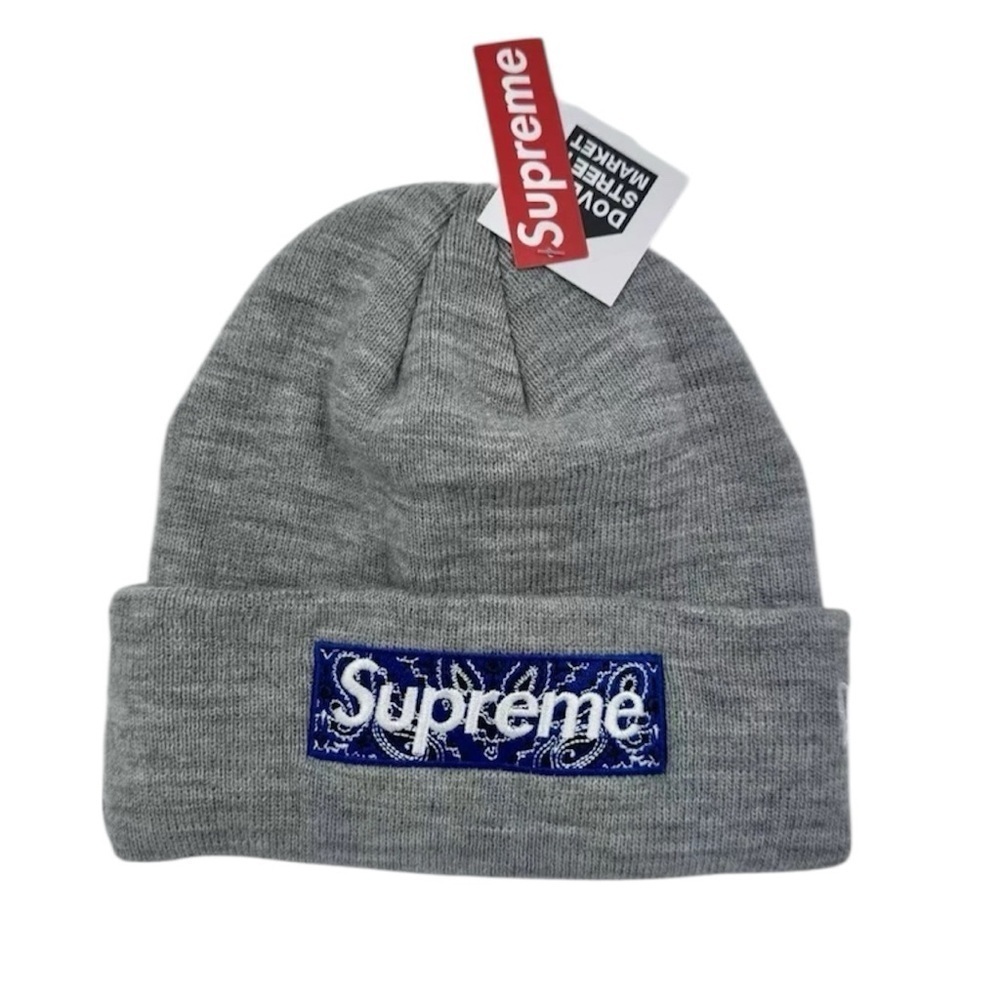 Supreme x New Era Gray Box Logo Beanie – DSWT Authentic